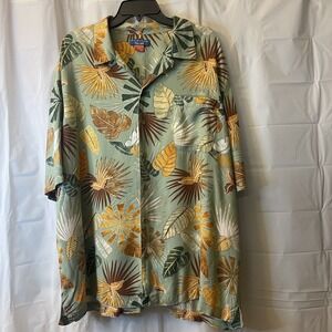 Vtg. Puritan Single Stitch 2XL (50-52) Tropical Hawaiian Floral Print Button Up